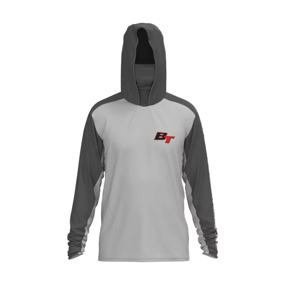 Premium Hooded Long Sleeve Fishing Shirt - Grey