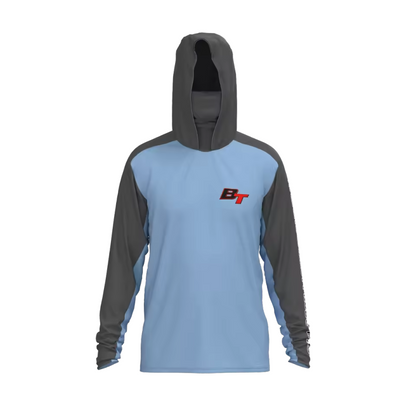 Premium Hooded Long Sleeve Fishing Shirt - Blue