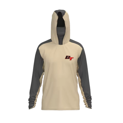 Premium Hooded Long Sleeve Fishing Shirt - Sand