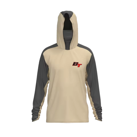 Premium Hooded Long Sleeve Fishing Shirt - Sand